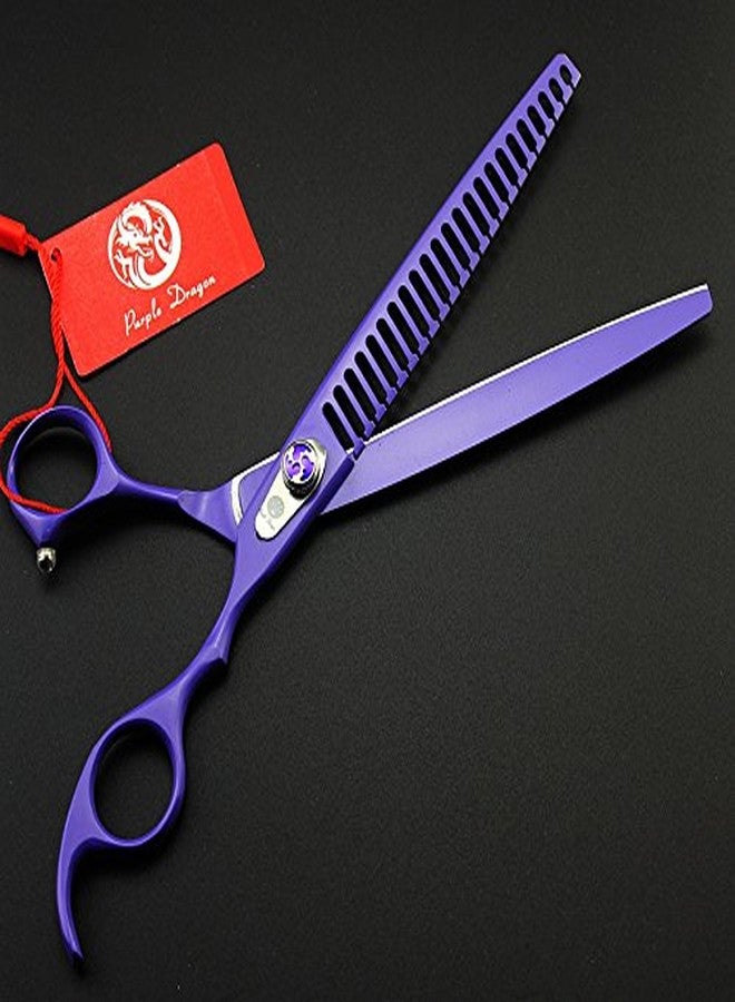 Purple Dragon 8.0 inch Professional Pet Grooming Scissors - Dog Chunker Shears - Adult Animal Thinning Hair Shears for Pet Groomer or Family DIY (Purple) - Image 2